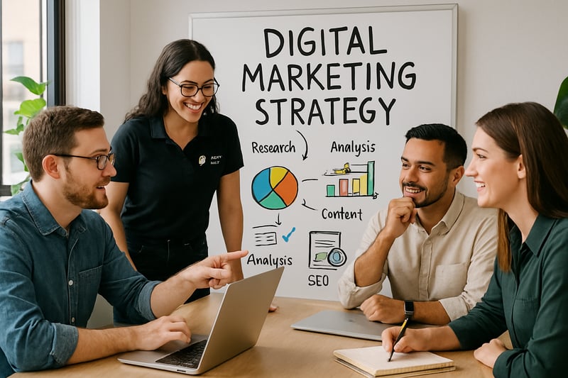 Sierra Madre Digital team collaborating on a digital marketing strategy